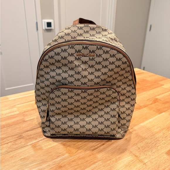 Michael Kors Monogram Tan Backpack